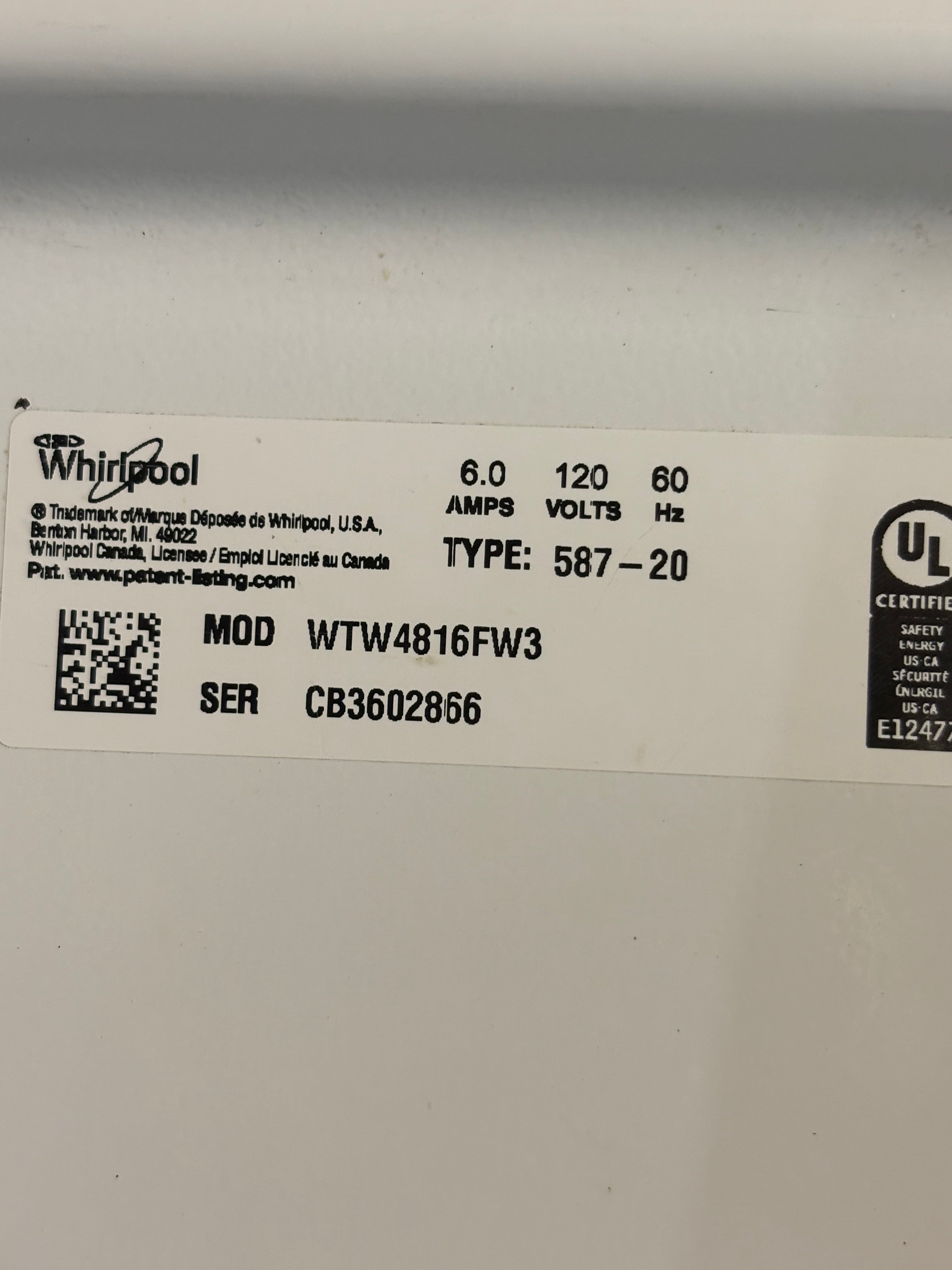 Whirlpool Steam Dryer Top Load Set
