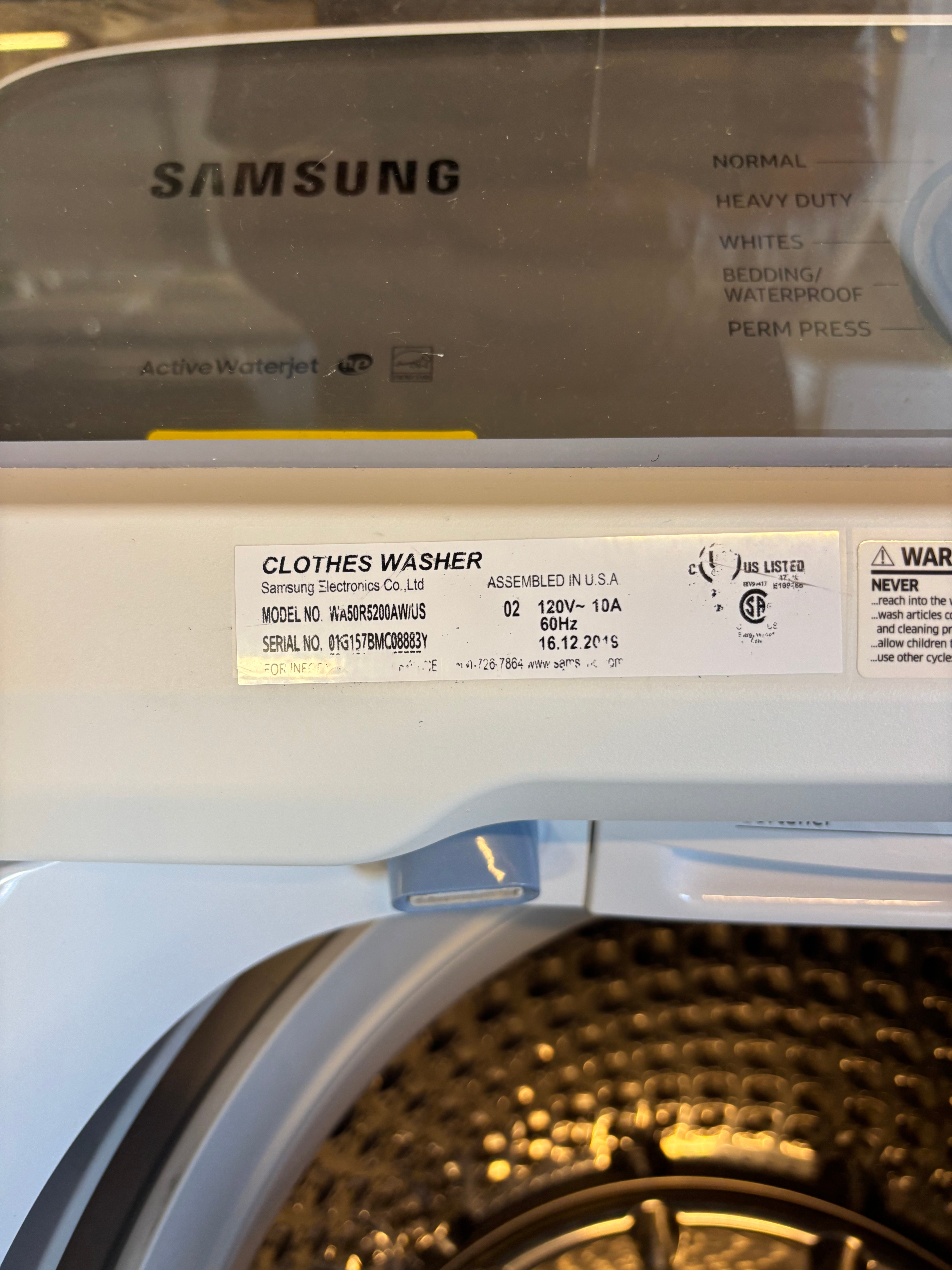 Samsung Grey Face Top Load
