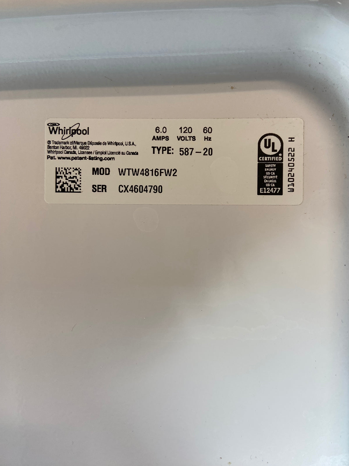 Whirlpool Top Load Grey Panel Washer & Dryer Set