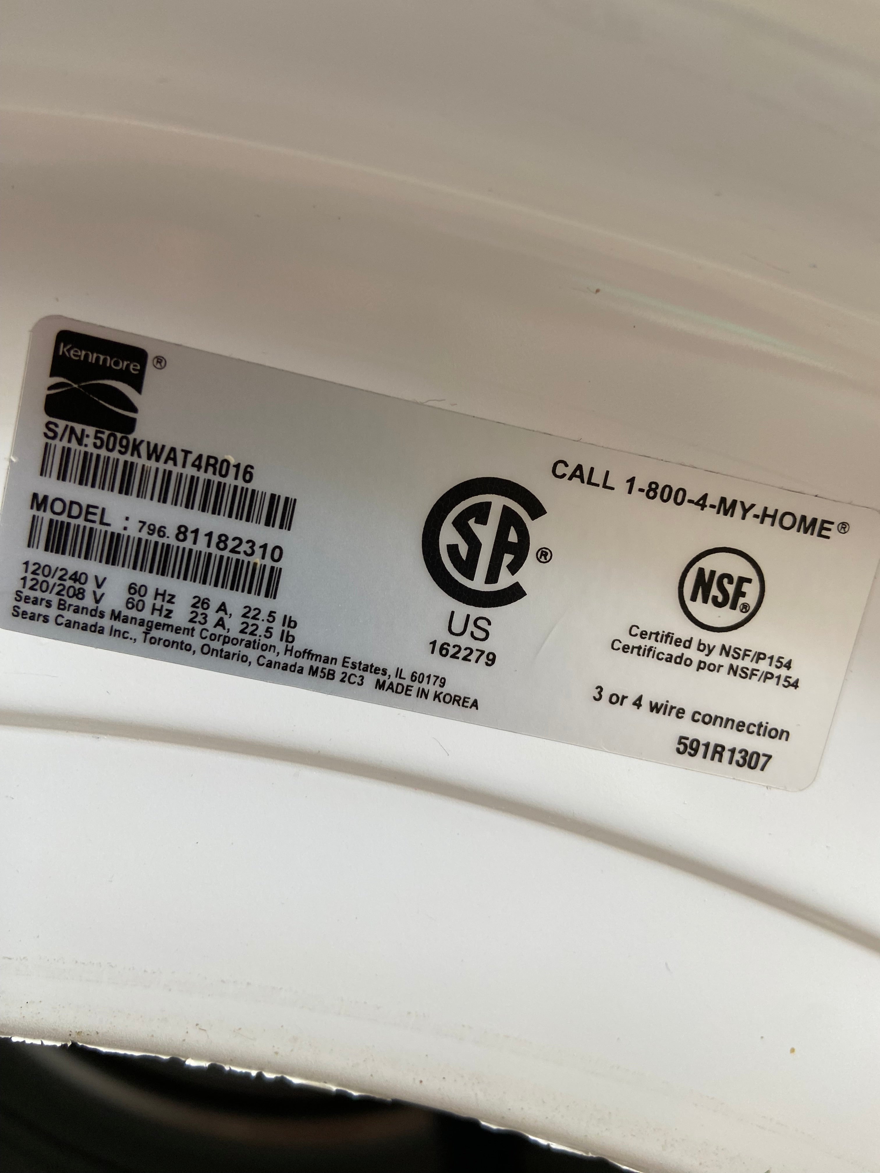 GE/Kenmore Front Load Washer & Dryer Set