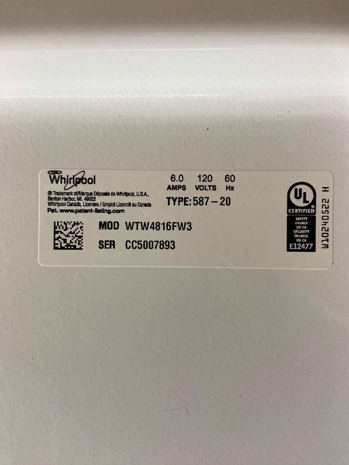 Whirlpool Top Load Grey Panel Washer & Dryer Set