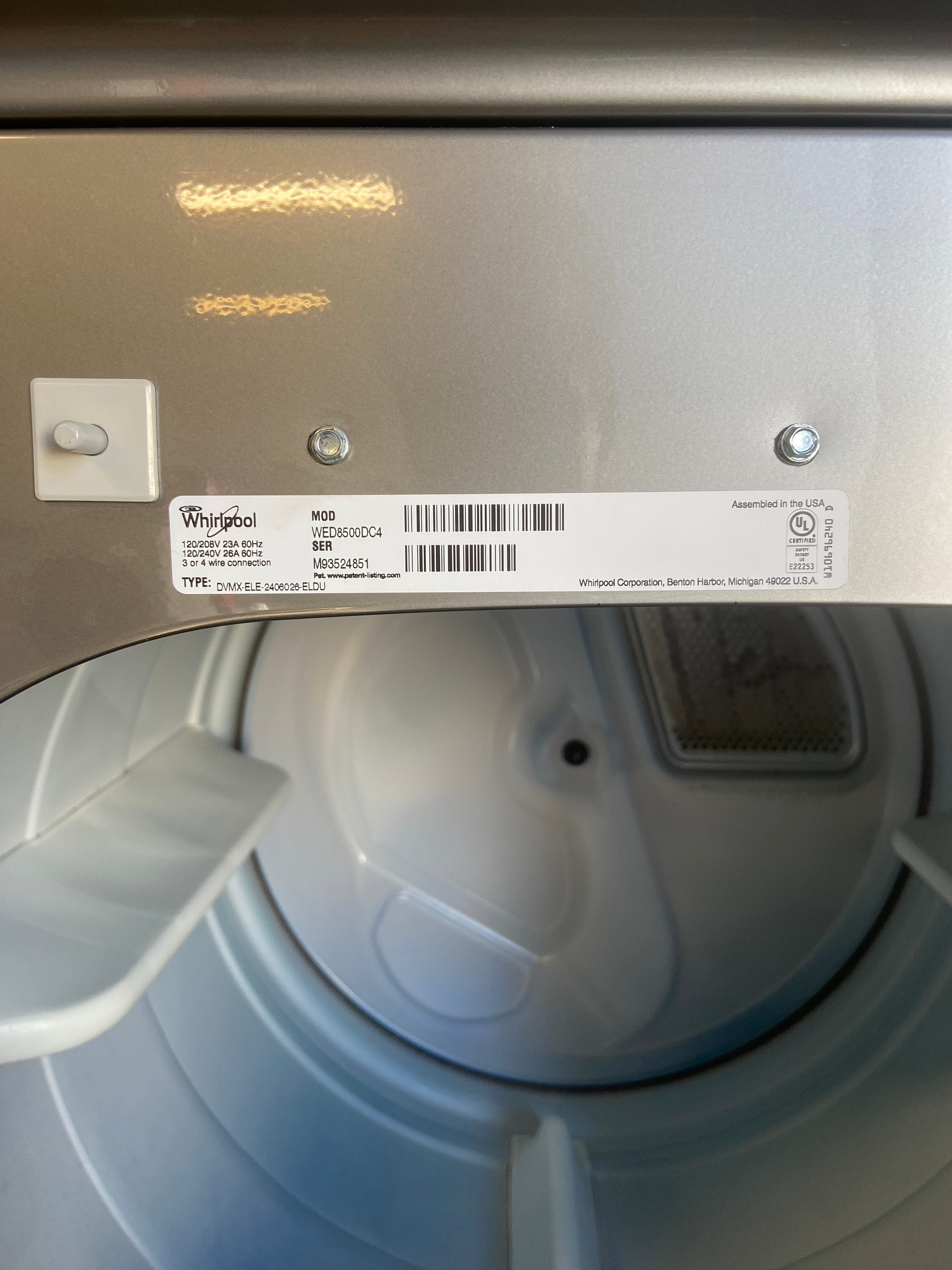 Silver Whirlpool Washer & Dryer
