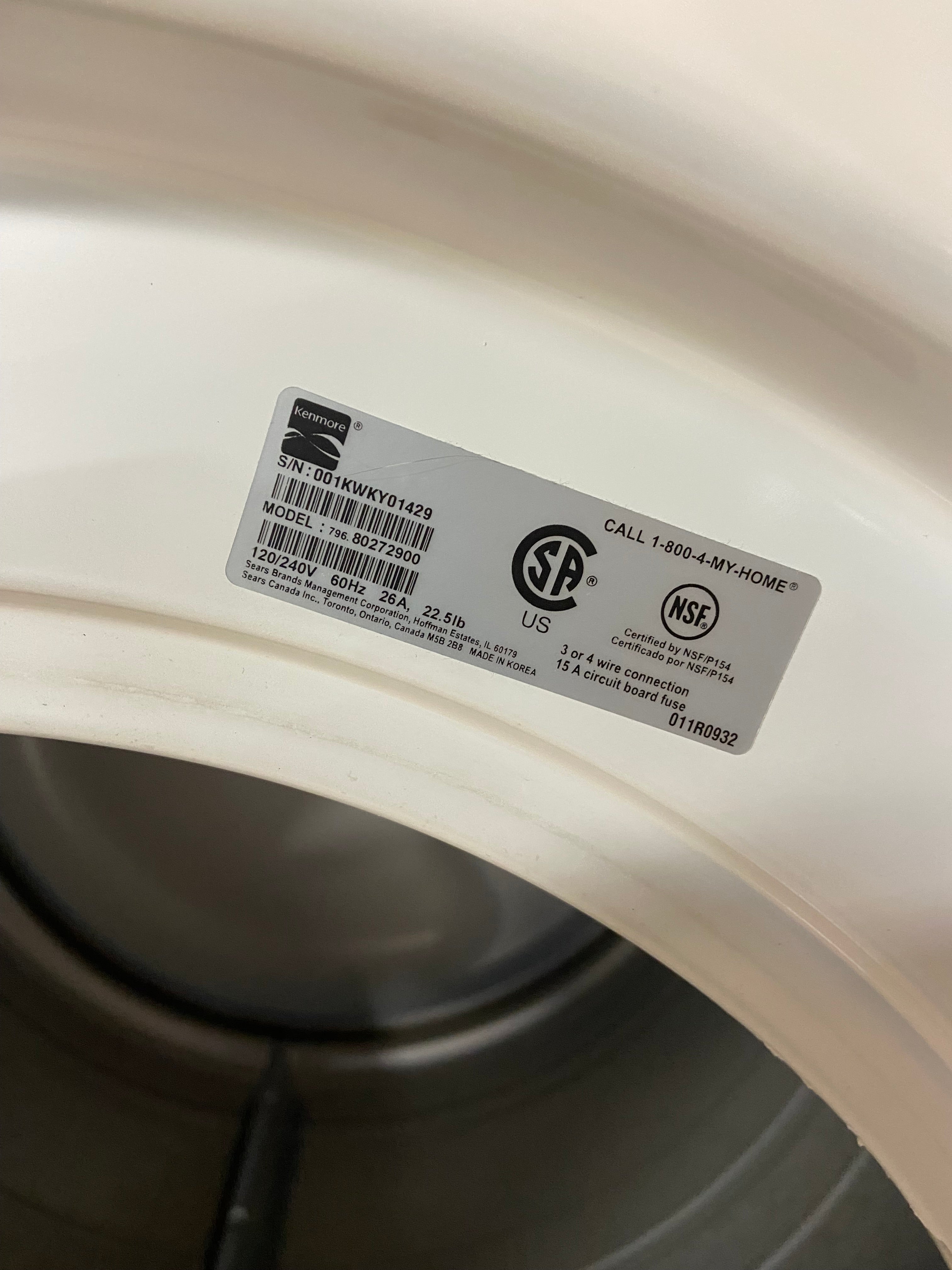 Kenmore Front Load Set