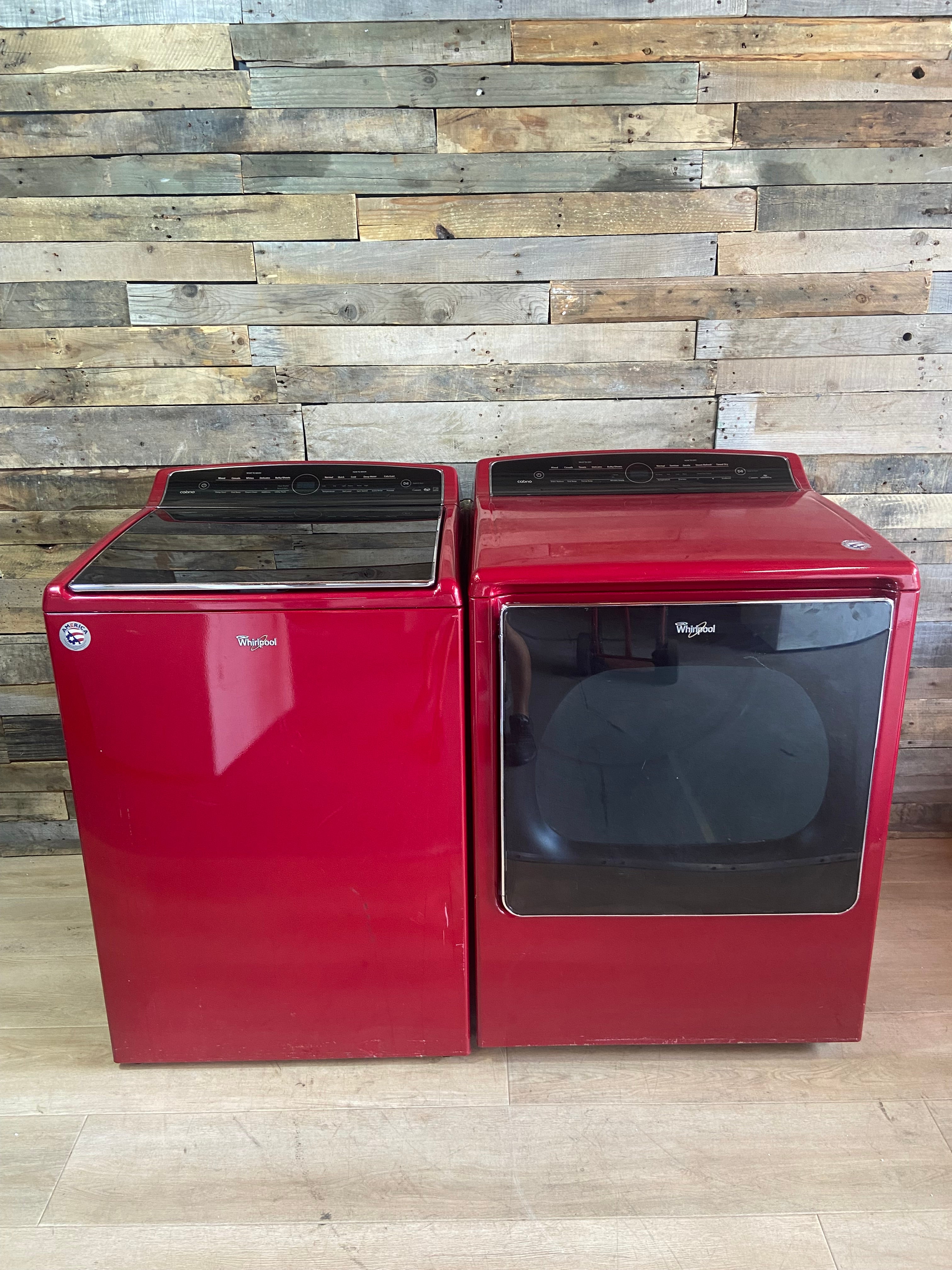 Whirlpool Cabrio Red Top Load Washer & Dryer Set